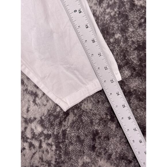 Planet Lauren G Top OS One Size Womens White Asymmetrical Collar Oversize Shirt - Picture 5 of 8